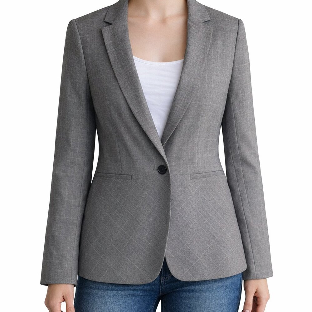 NWT Ann Taylor Factory Brown Plaid Suit Jacket Size 10 Fully Lined One Button